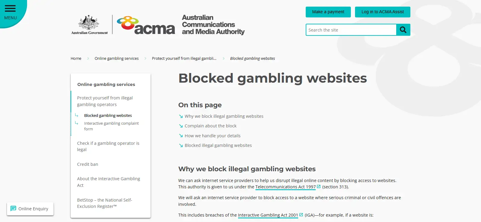 ACMA blocked gambling website record concerning King Maker and kingmaker.com